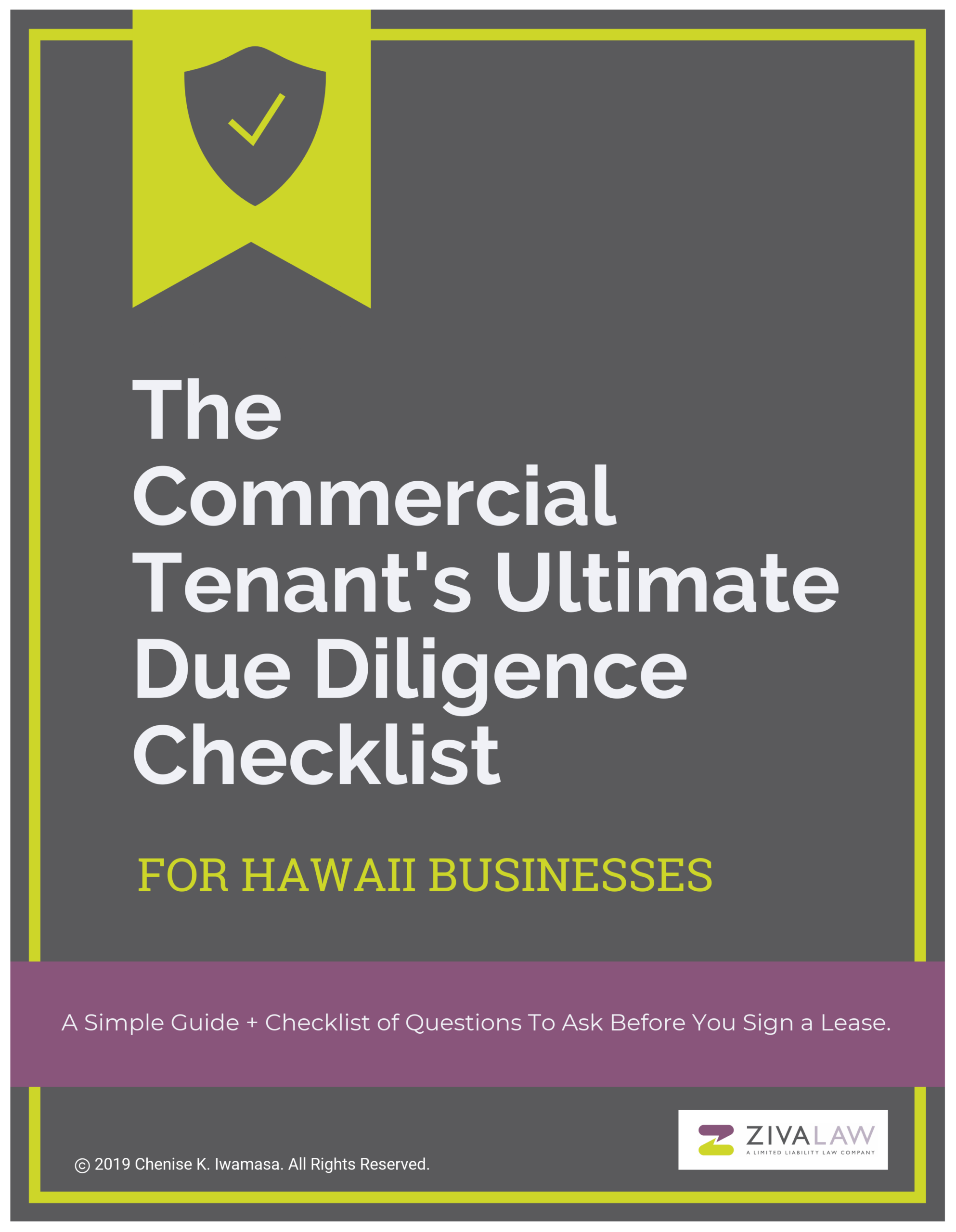Due Diligence Checklist Cover (border) The Commercial Tenant's Ultimate Due Diligence Checklist